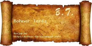 Bohner Teréz névjegykártya